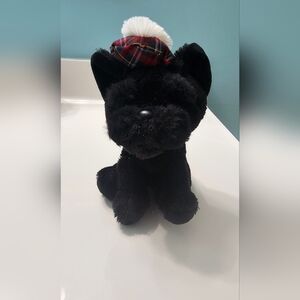 Keel Toys Pippins Scottie Dog Plush | 20cm | Red Tartan Hat